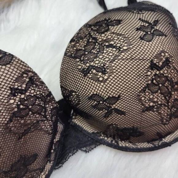 Victoria's Secret BIOFIT Women Bra Unlined Full Coverage‎ Lace Beige Size 34D - Picture 2 of 9